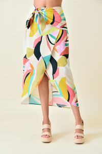 Abstract Wrap Skirt