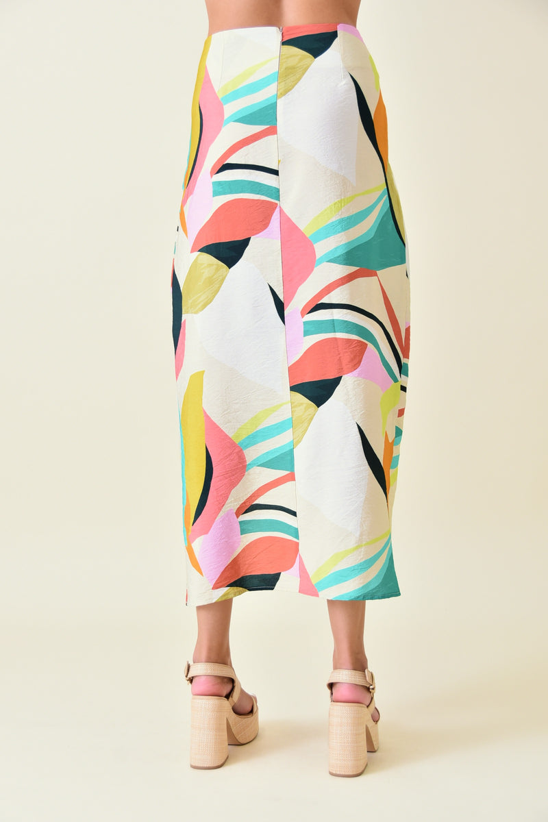 Abstract Wrap Skirt