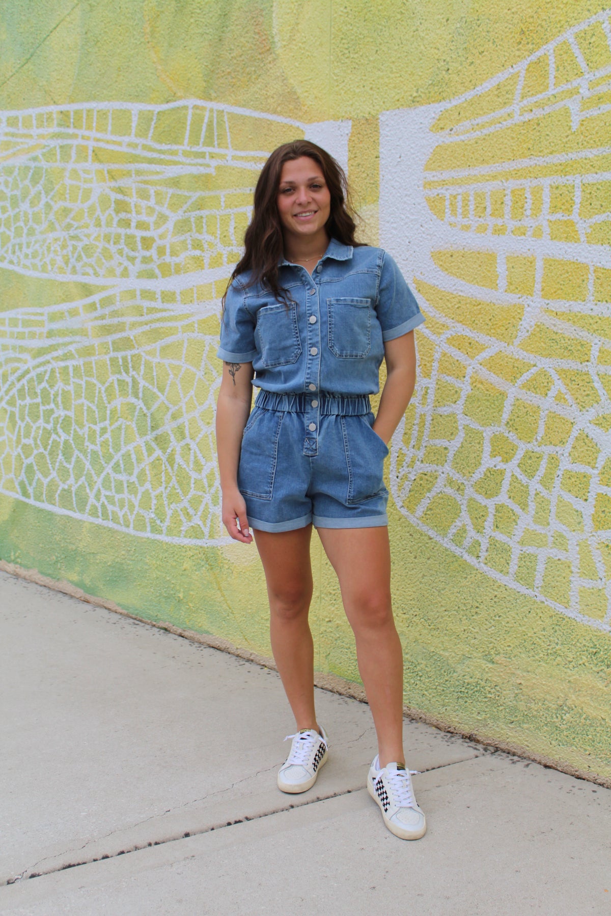 Jocie Denim Romper - Medium