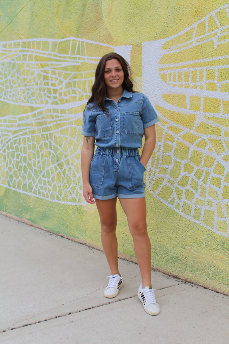 Jocie Denim Romper - Medium