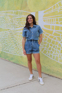 Jocie Denim Romper - Medium