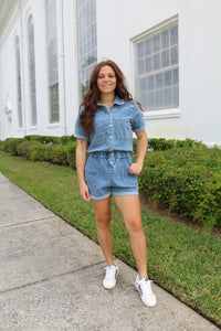 Jocie Denim Romper - Medium