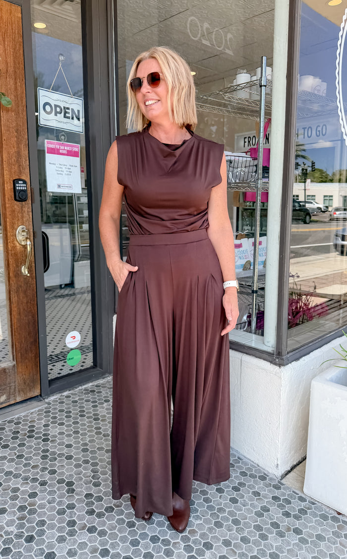 Nolita Wide Leg Pants - Chocolate