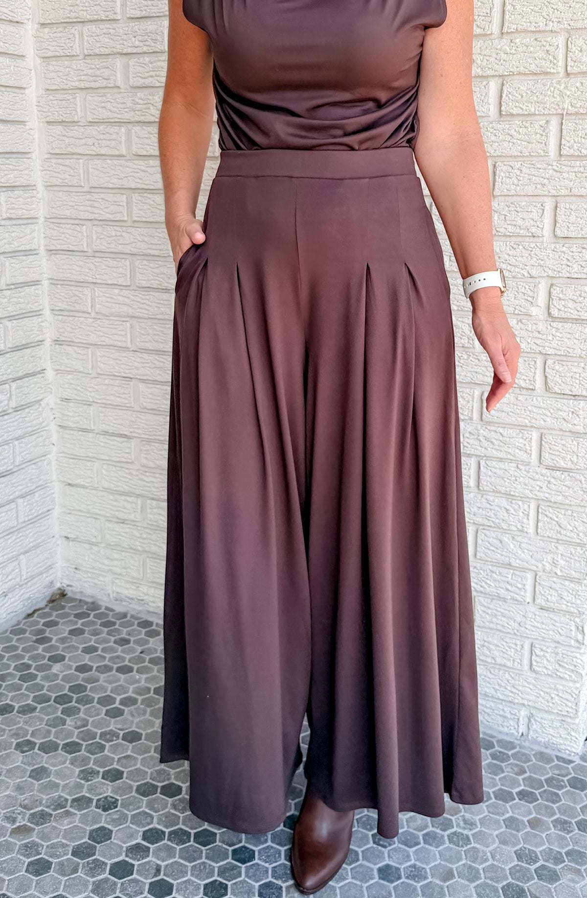 Nolita Wide Leg Pants - Chocolate