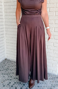 Nolita Wide Leg Pants - Chocolate