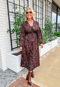 Maroon Floral Dress