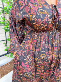 Maroon Floral Dress