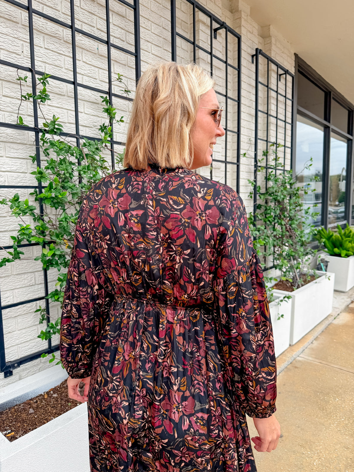 Maroon Floral Dress