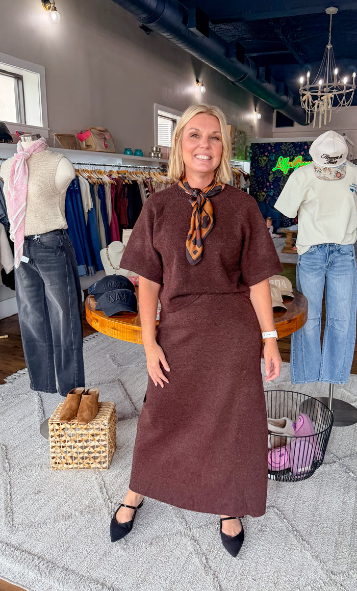 Danica Knit Skirt - Brown