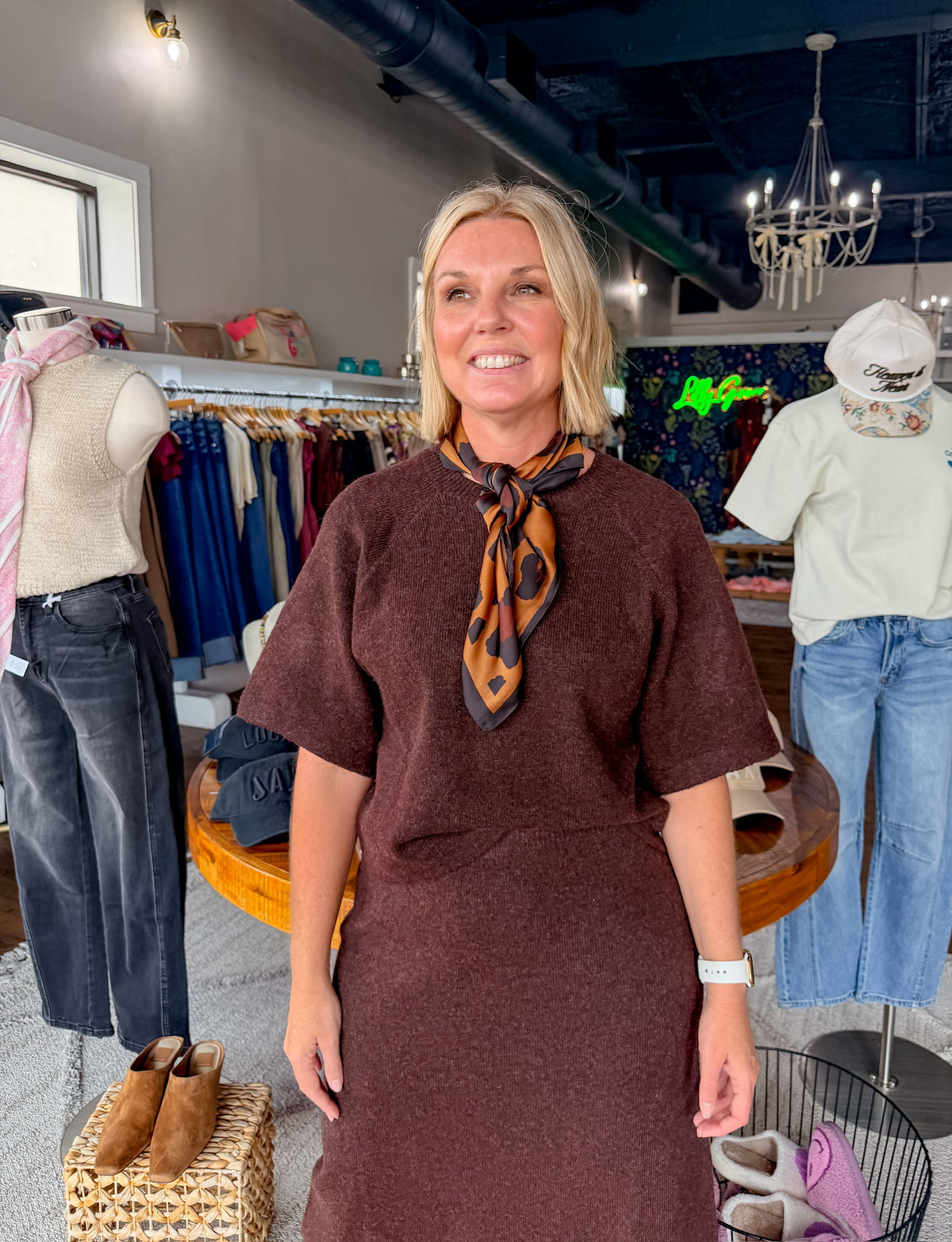Danica Knit Top - Brown