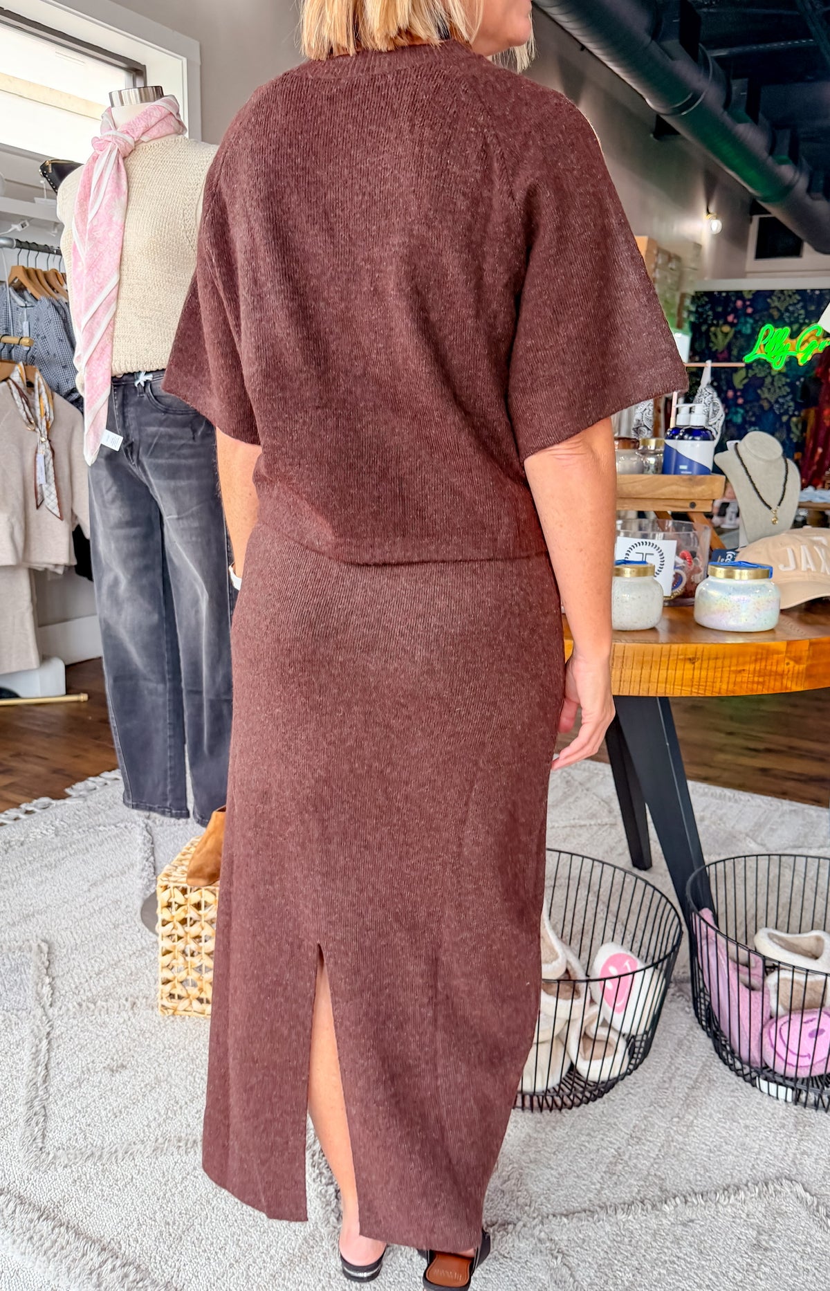 Danica Knit Skirt - Brown