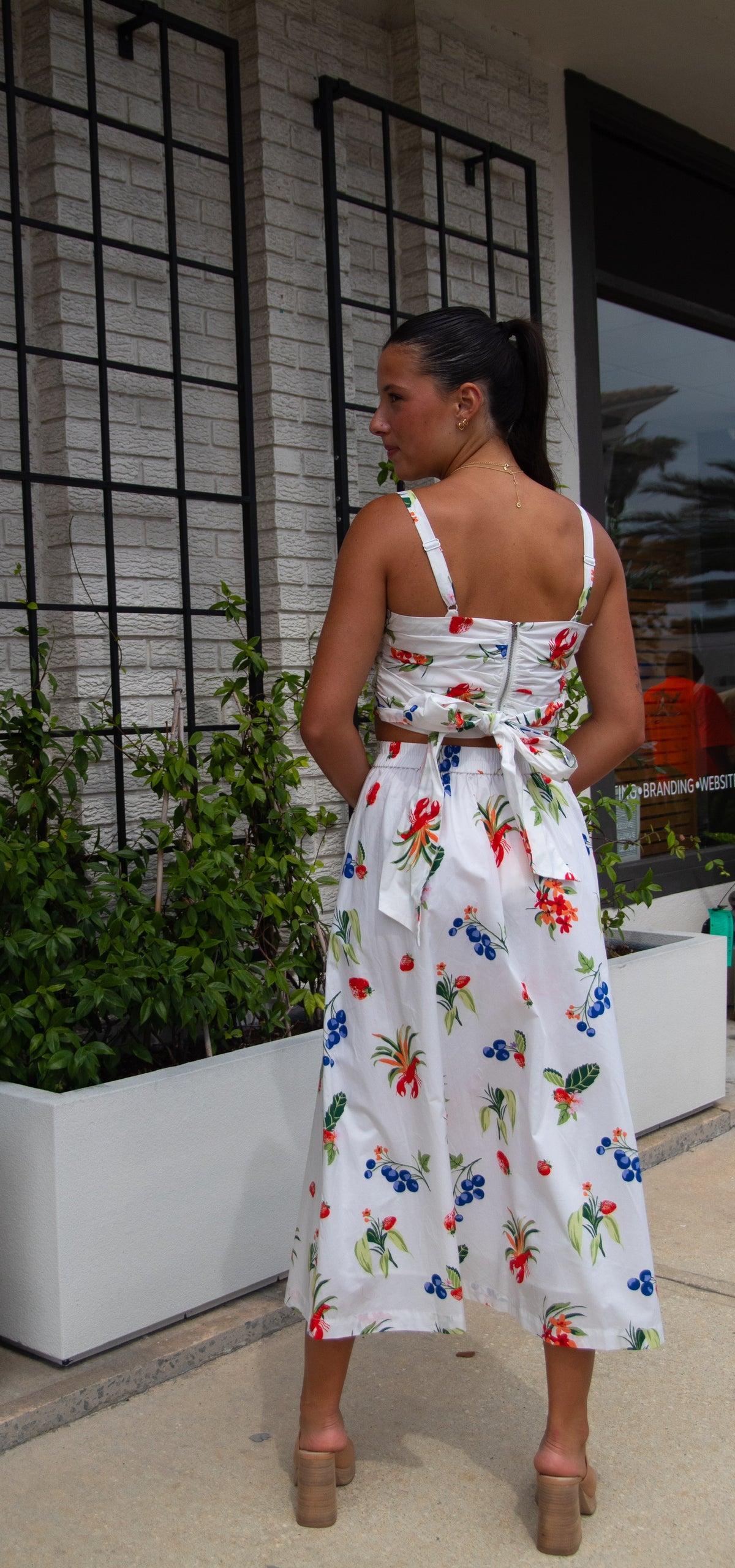 Ruched Floral Top