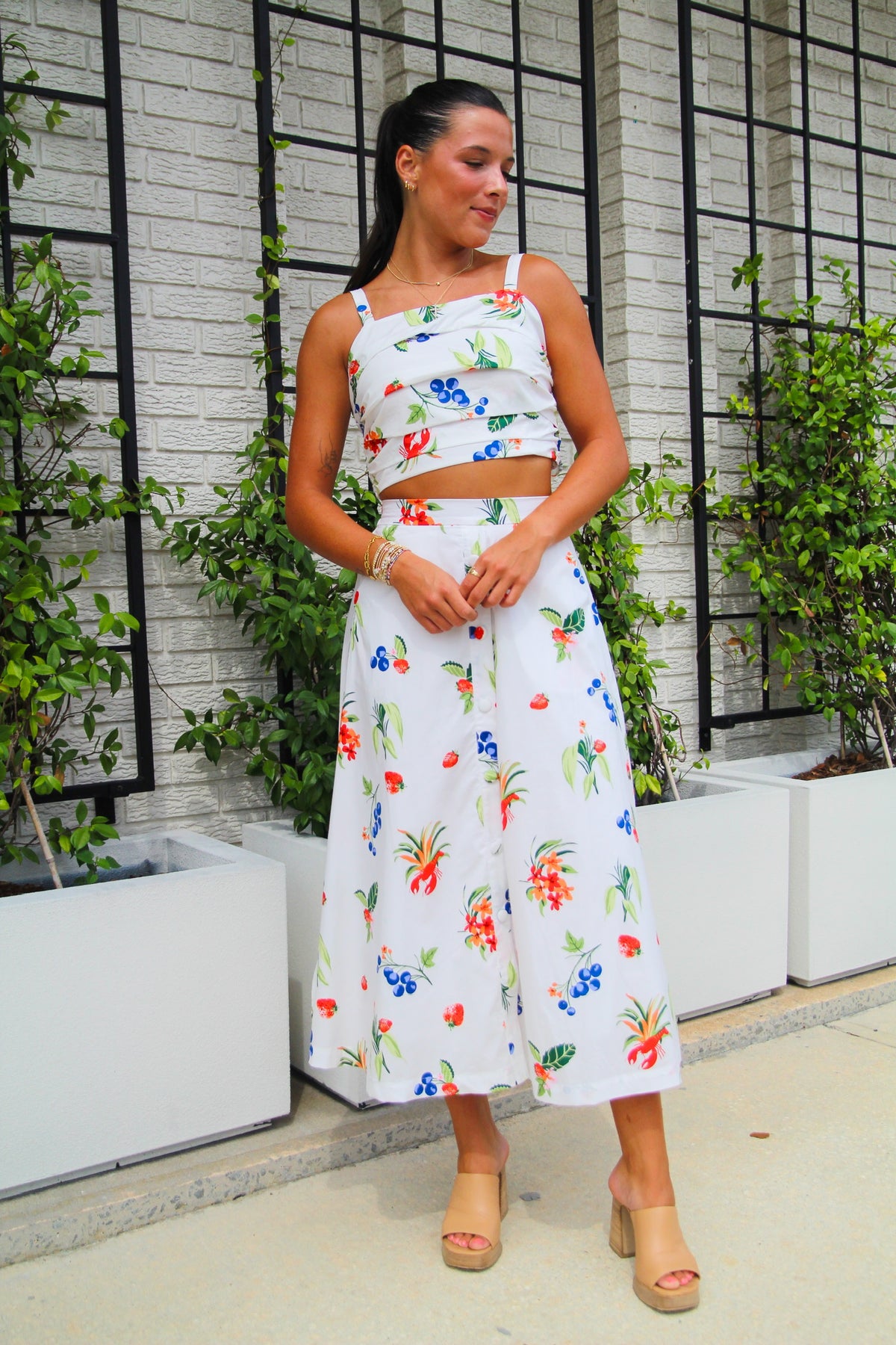 Ruched Floral Top