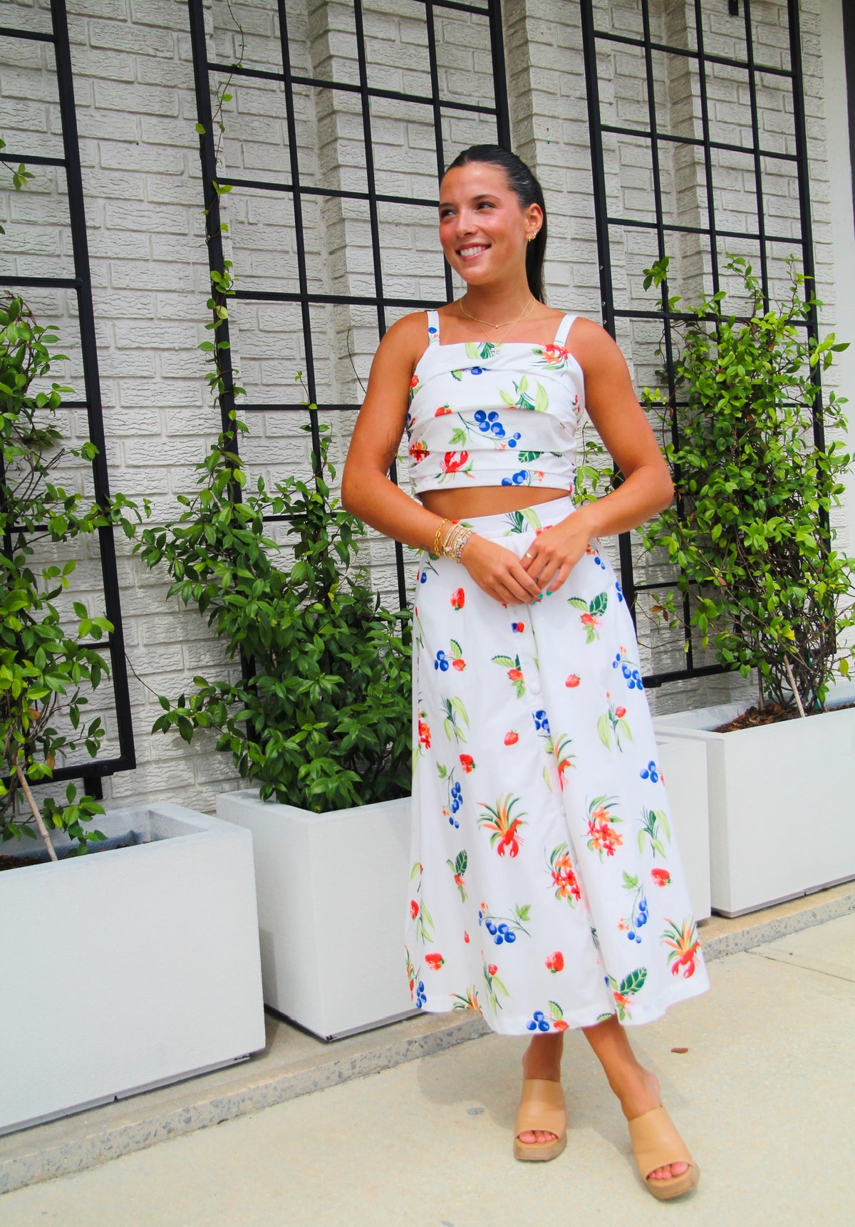 Ruched Floral Top