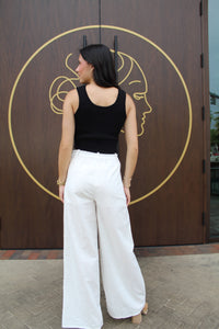 Contrast Piping Trousers