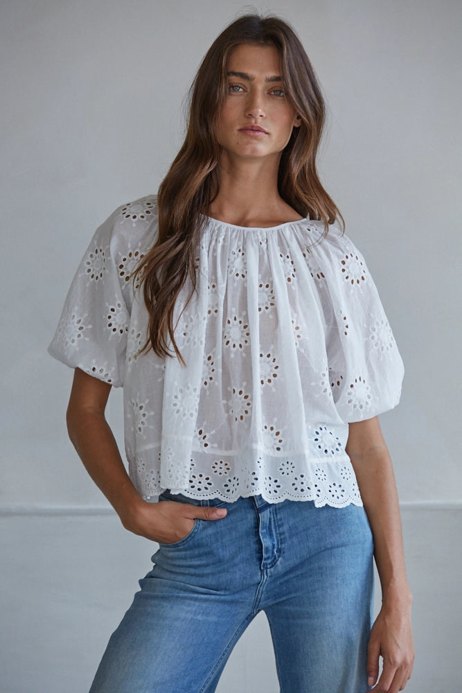Heavenly Eyelet Top