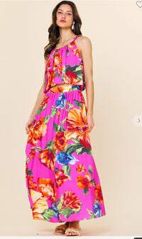 Magenta Floral Skirt