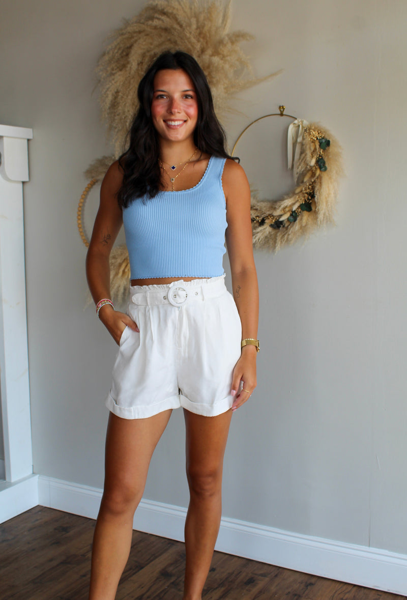 Dunes Belted Shorts - White