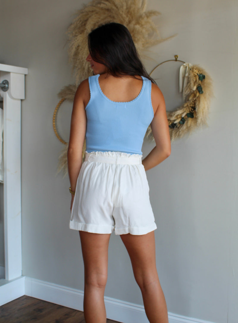 Dunes Belted Shorts - White