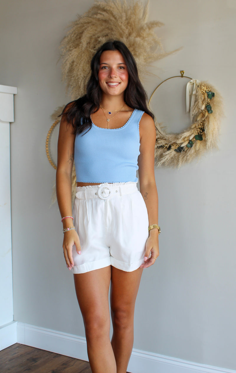 Dunes Belted Shorts - White