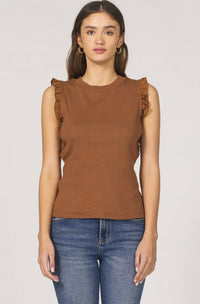 Bridget Ruffle Sleeve - Brown