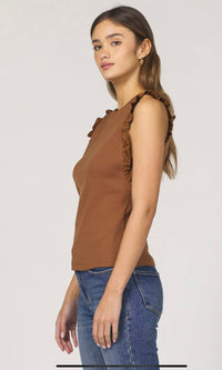 Bridget Ruffle Sleeve - Brown