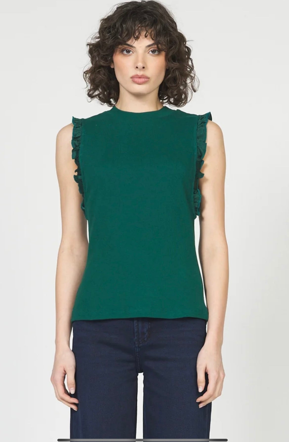 Bridget Ruffle Sleeve - Pine
