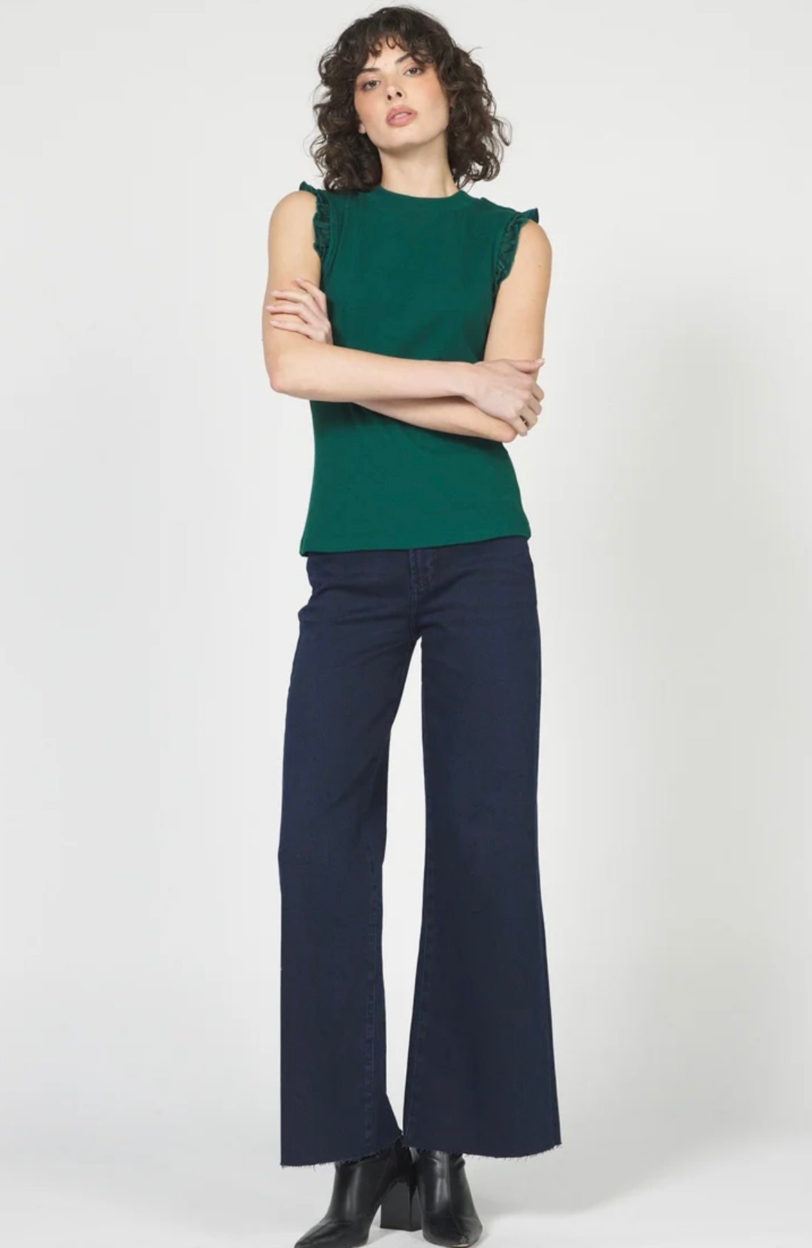 Bridget Ruffle Sleeve - Pine