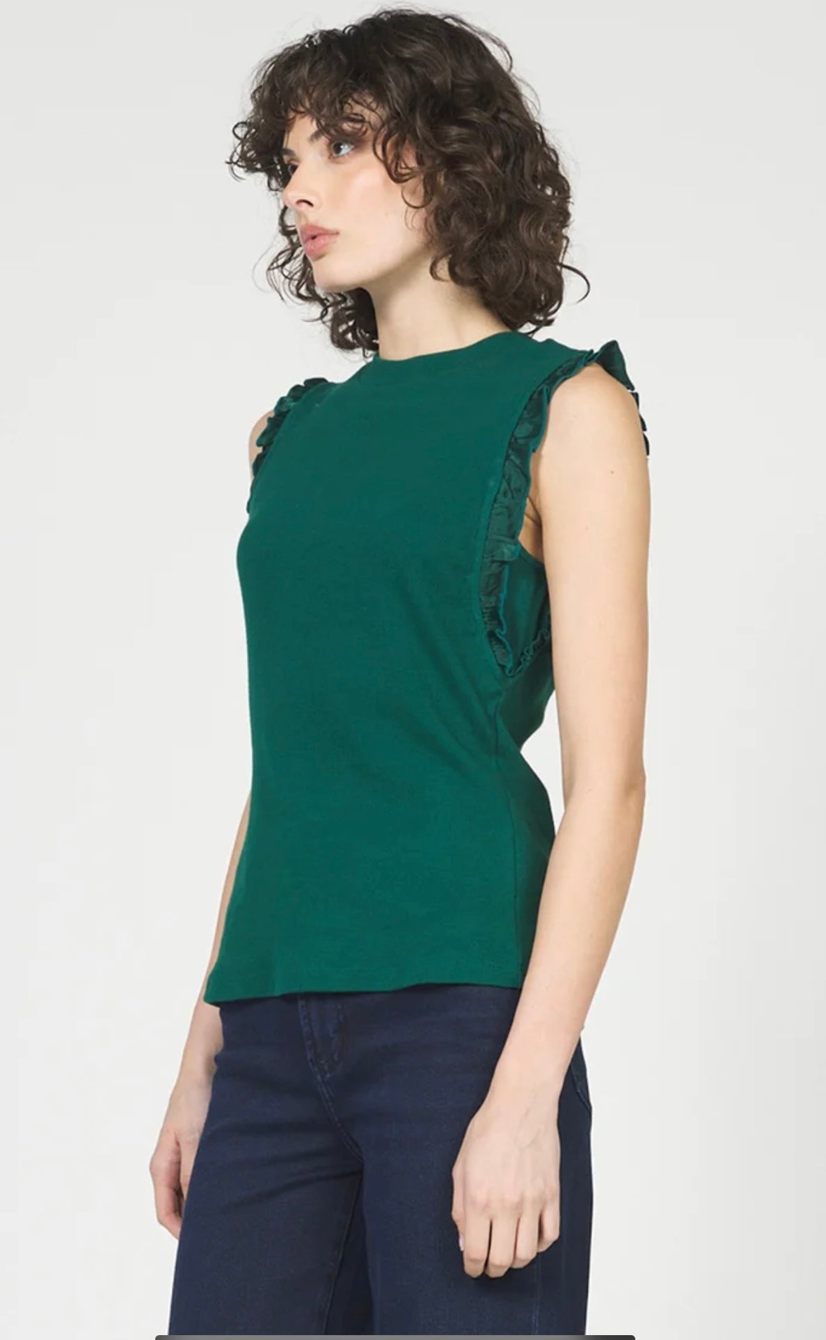 Bridget Ruffle Sleeve - Pine