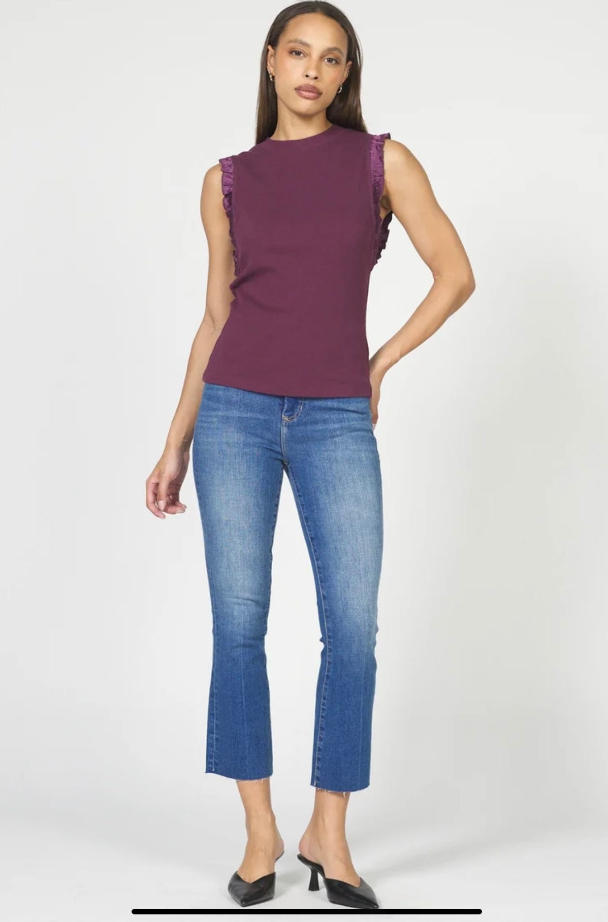 Bridget Ruffle Sleeve - Fig