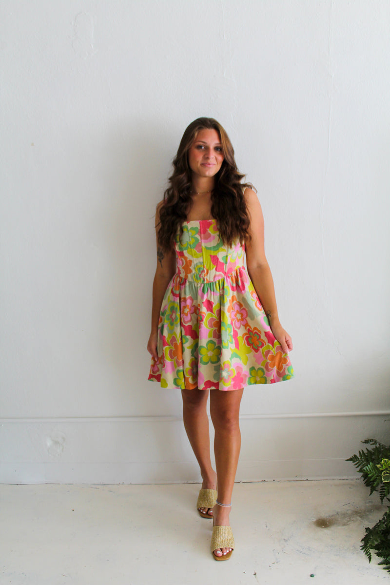 Super Floral Linen Dress