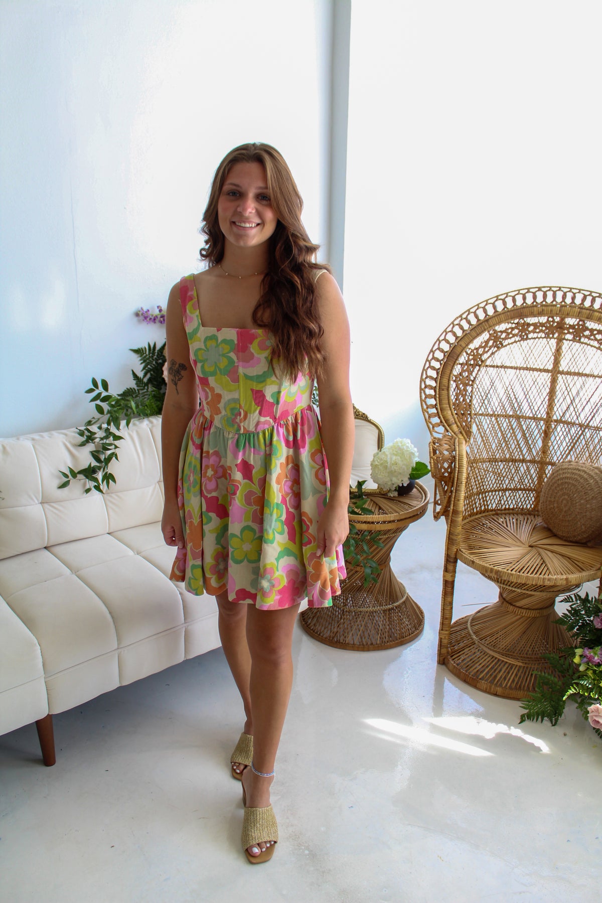 Super Floral Linen Dress