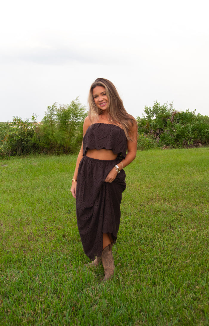 Double Vision Eyelet Top