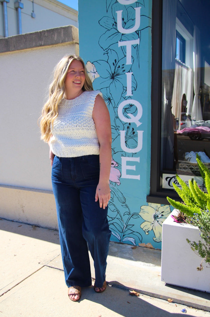 Audrey Wide Leg - Dark Denim