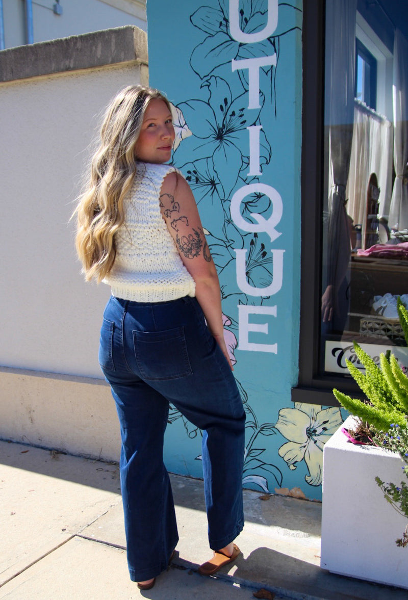 Audrey Wide Leg - Dark Denim