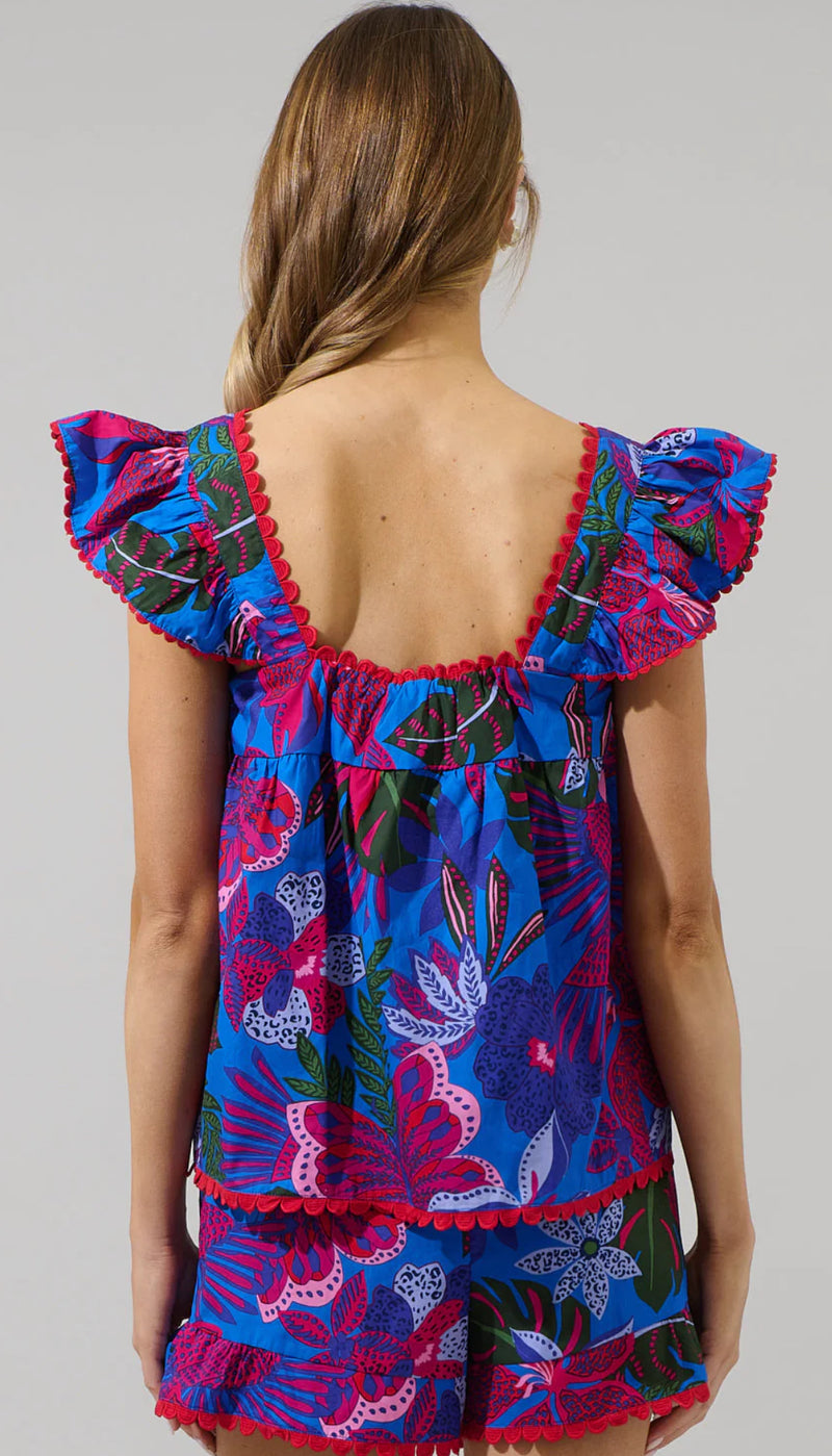 Ada Tropical Ruffle Top