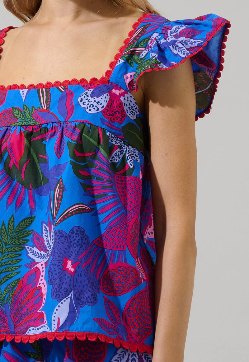 Ada Tropical Ruffle Top
