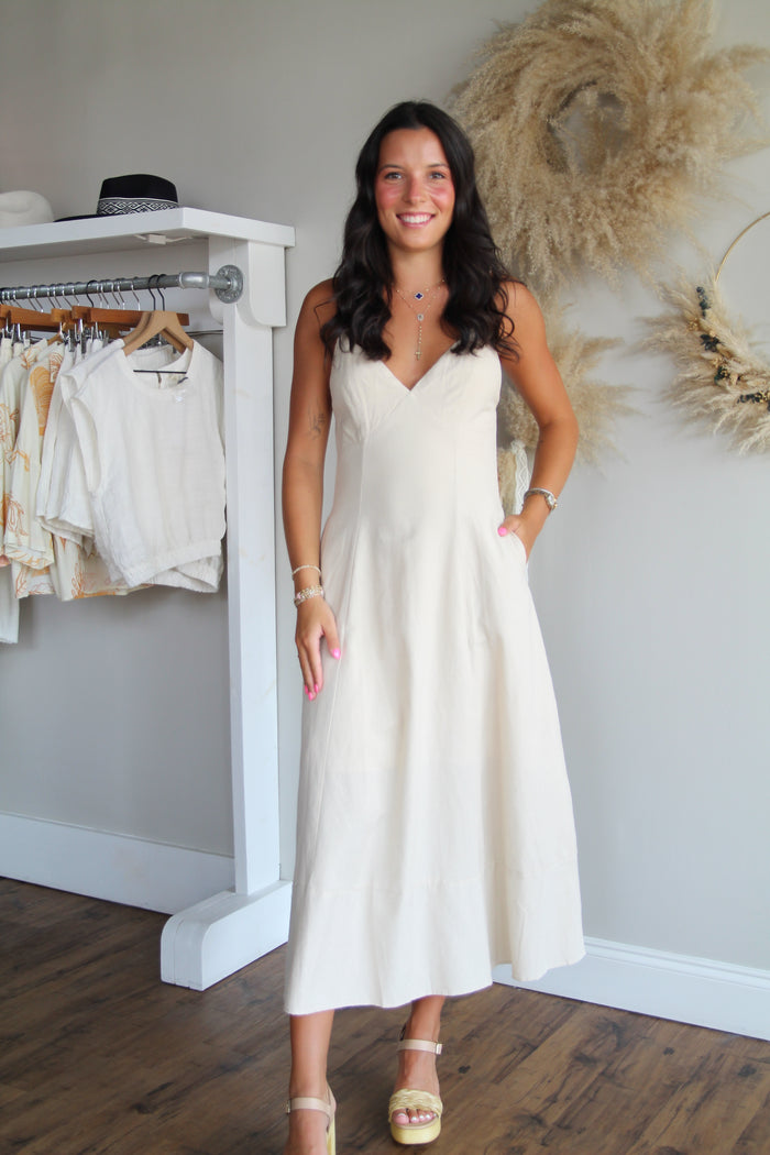 Linen Open Back Maxi