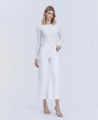 Olivia High Rise Crop - White
