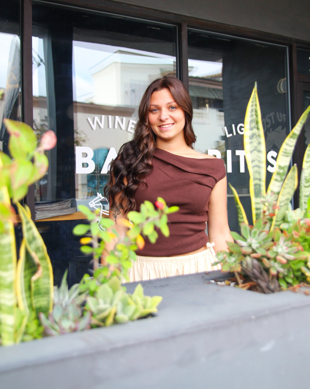 Elevated Off Shoulder Top - Chocolate