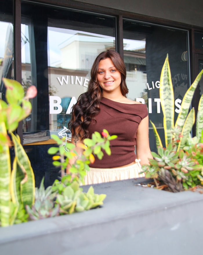 Elevated Off Shoulder Top - Chocolate
