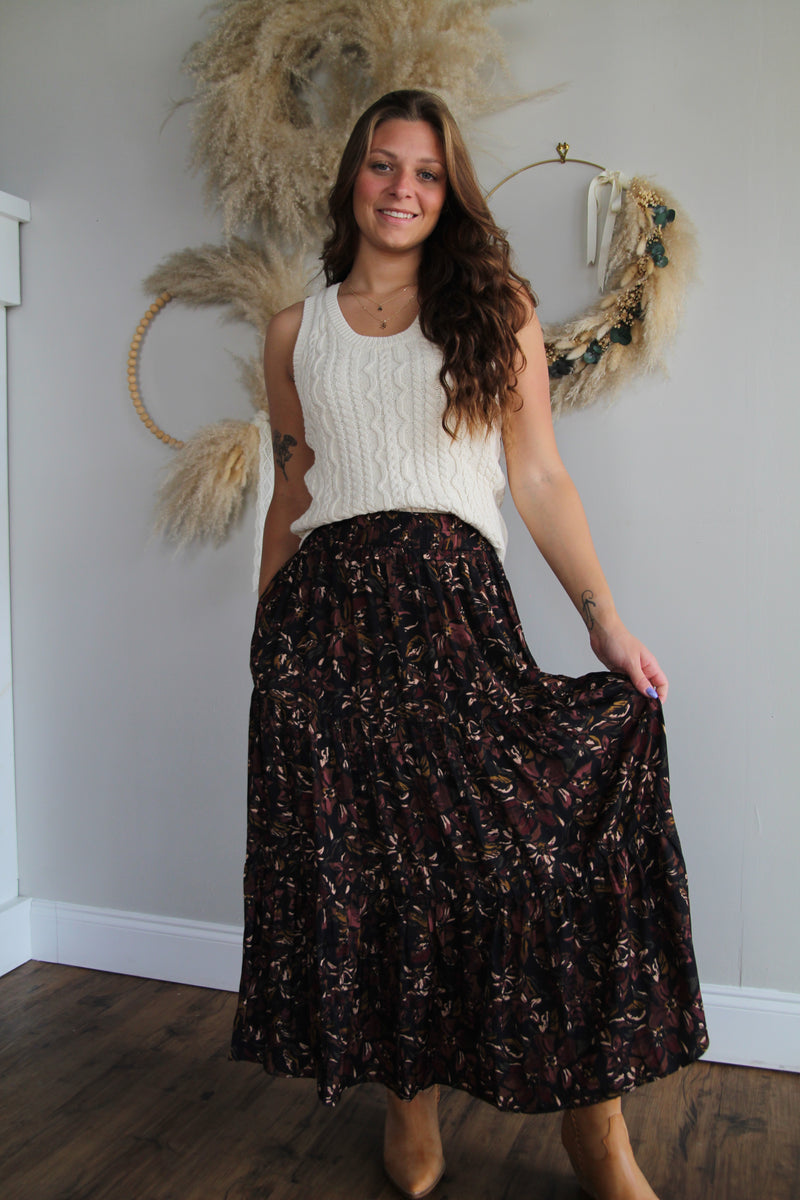 Gather Floral Skirt