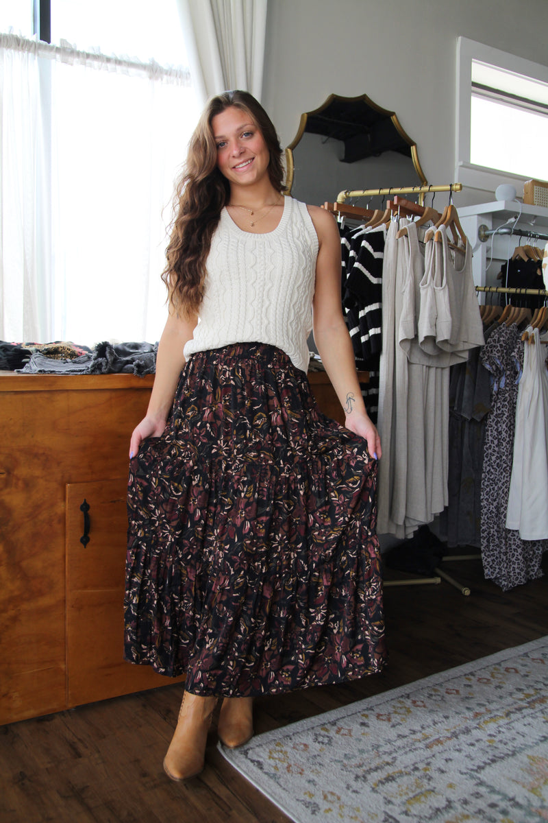 Gather Floral Skirt