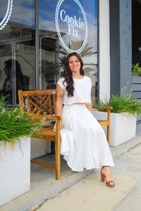 Nova Midi Skirt - Cream