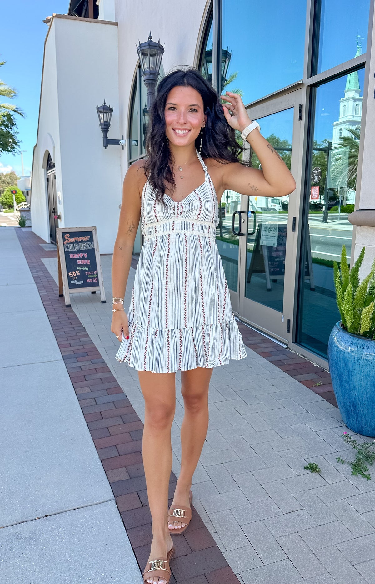 Halter Striped Dress