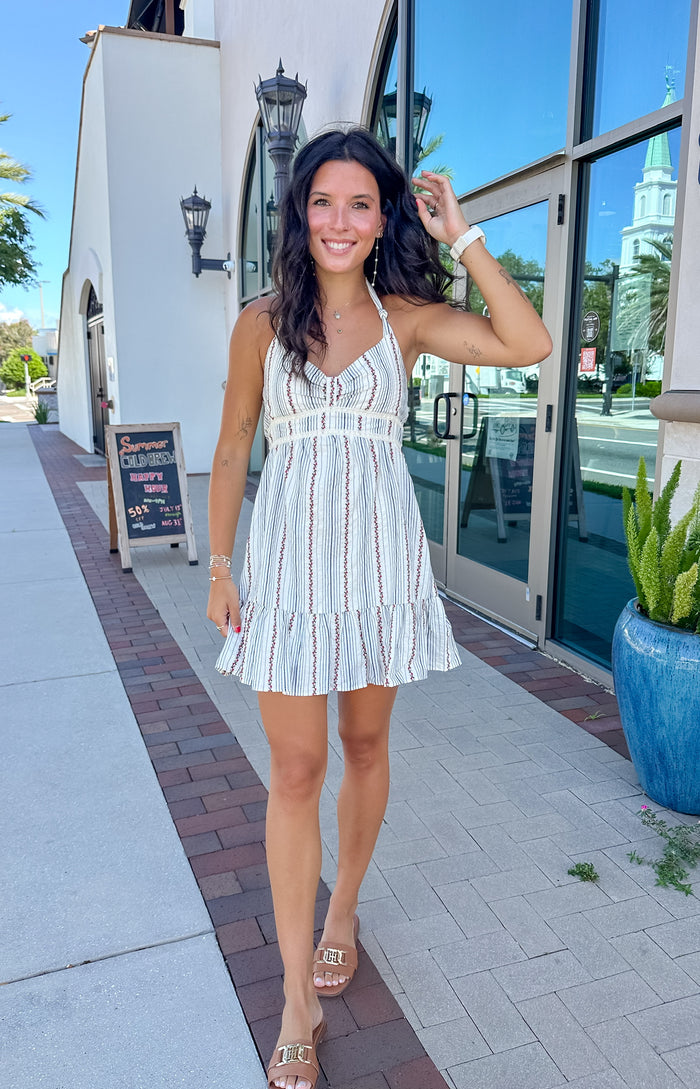 Halter Striped Dress