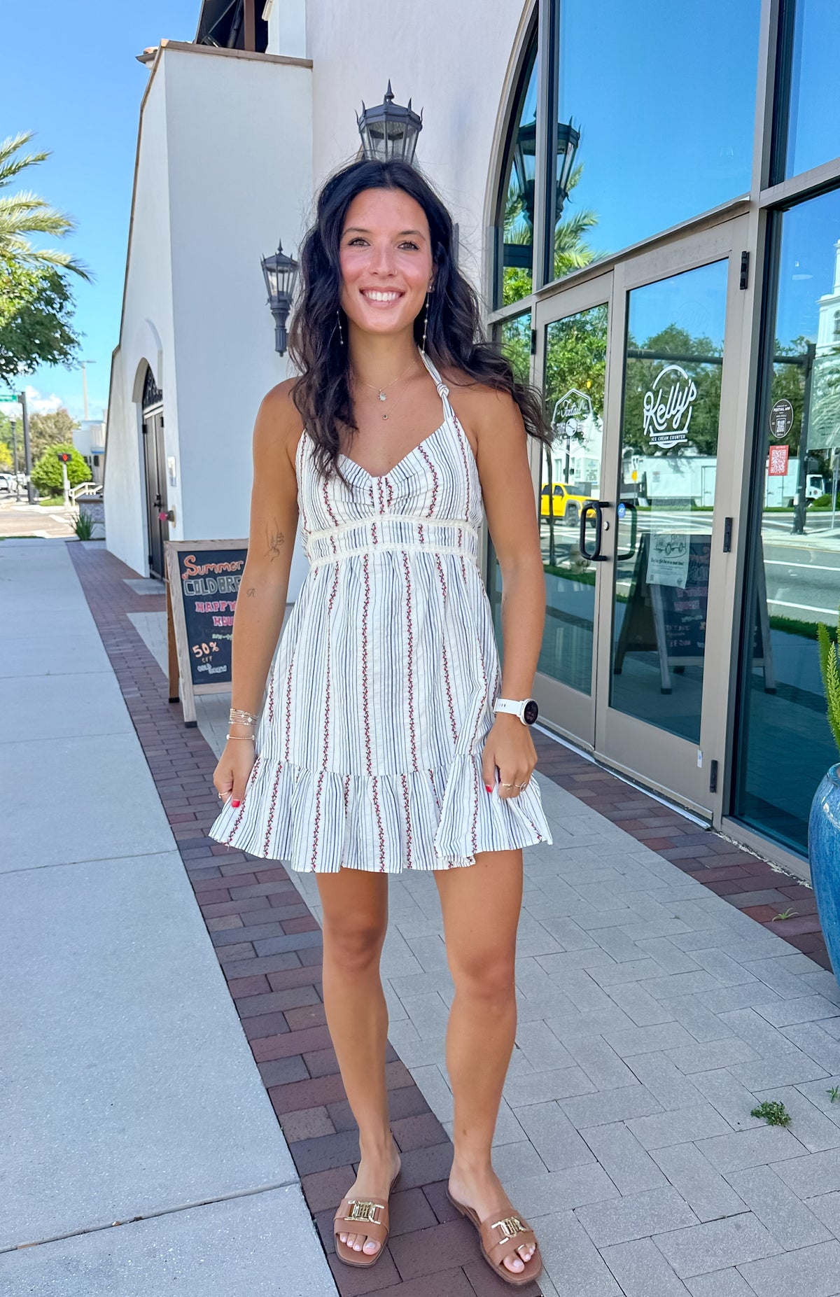 Halter Striped Dress
