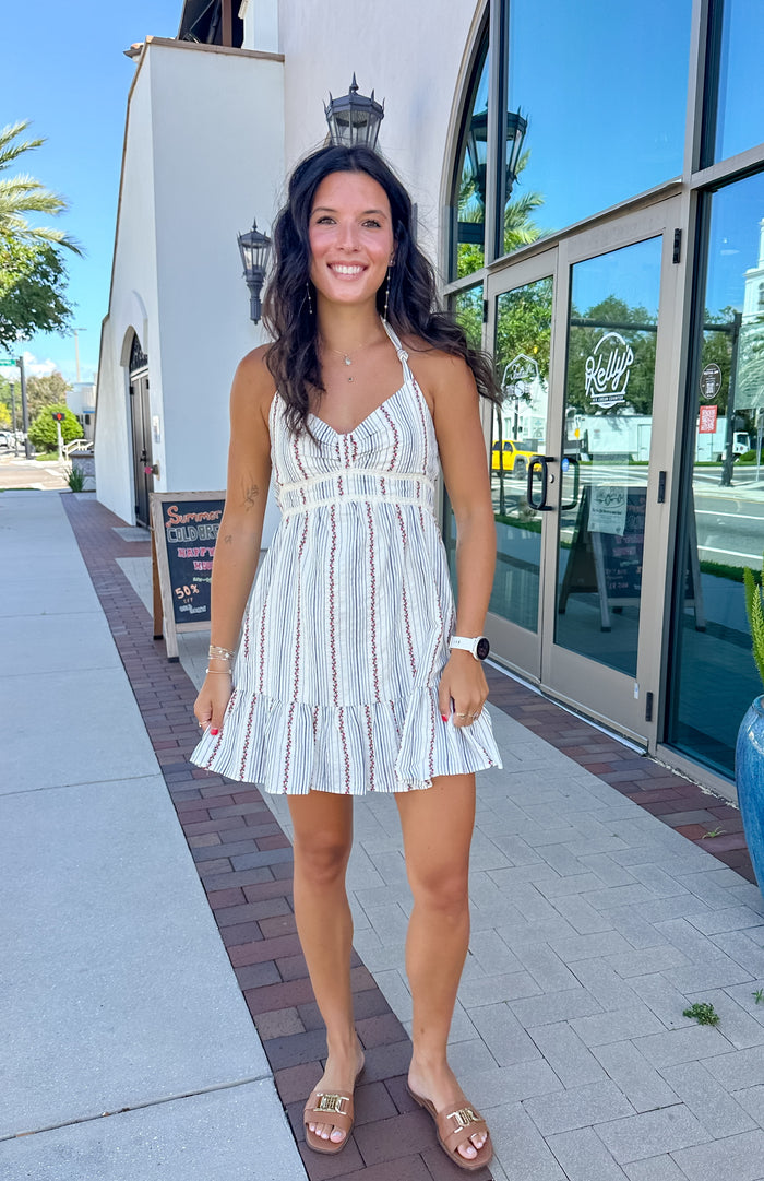 Halter Striped Dress