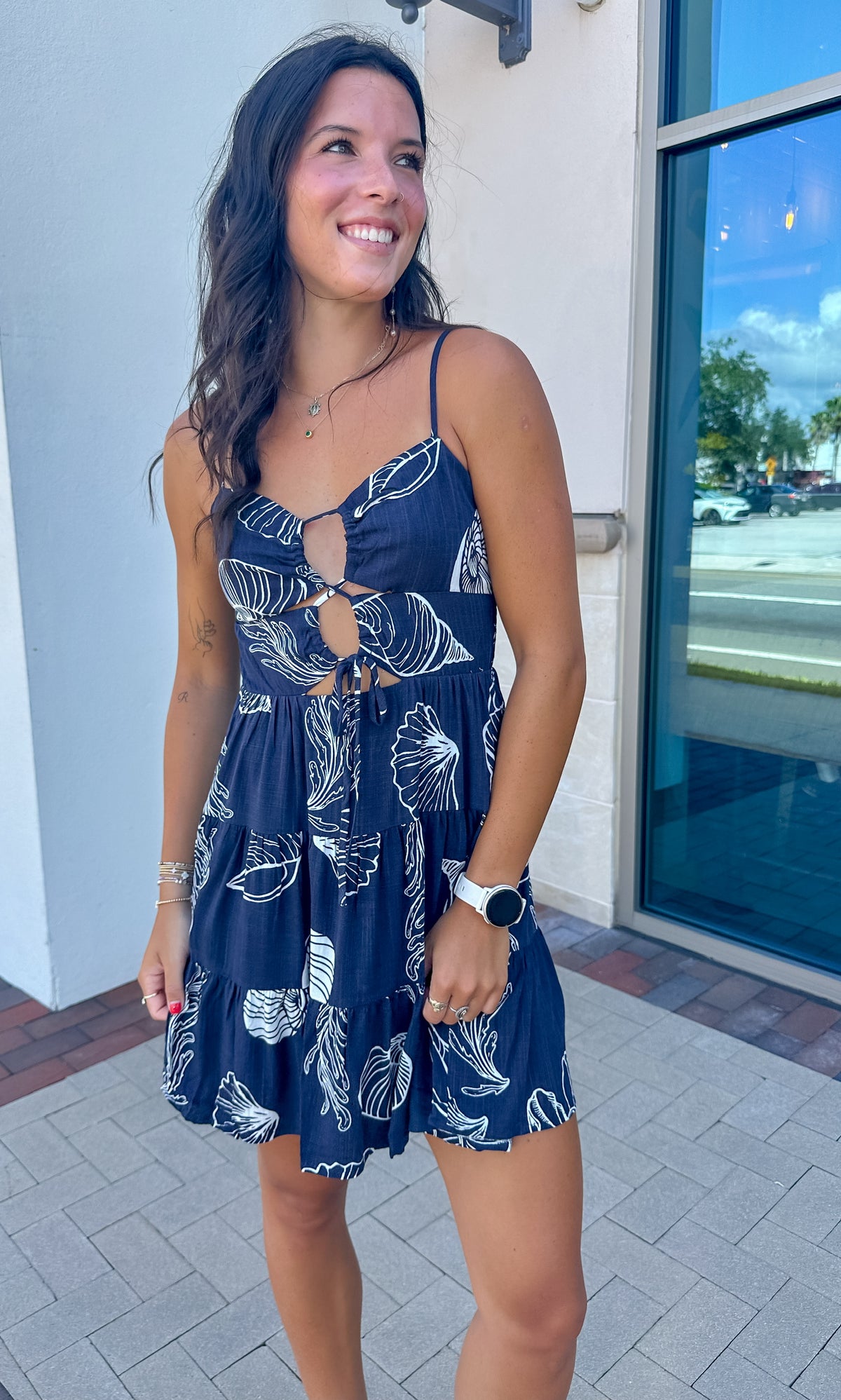Navy Cut-Out Dress