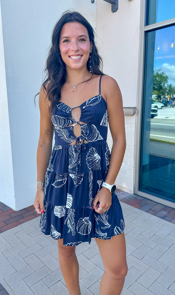 Navy Cut-Out Dress